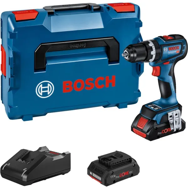 Bosch Akku-Schlagbohrschrauber GSB 18V-90 C 2X4.0AH PROCORE GAL 18V-40 L-BOXX COMO