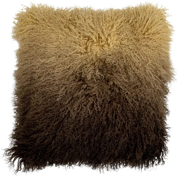 BLOOMINGVILLE Pansy Kissen, Braun, Tibetisches Lammfell B: 50cm, L: 50cm