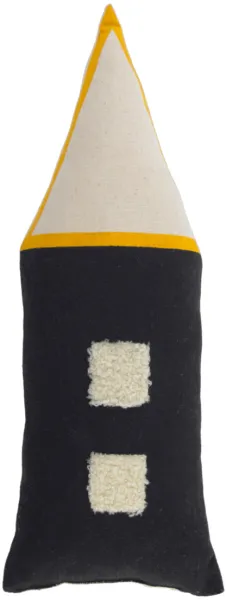 LAFORMA Nisi Kissen - beige und schwarze Baumwolle (35x13)