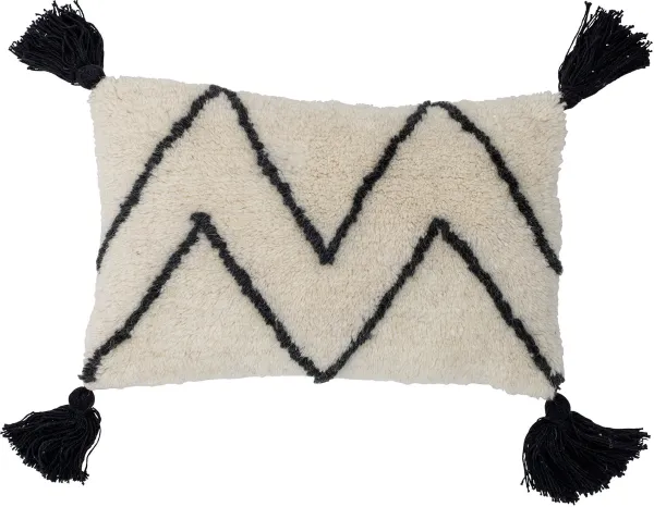 BLOOMINGVILLE Ayn Kissen, Weiß, Baumwolle B: 25cm, L: 40cm