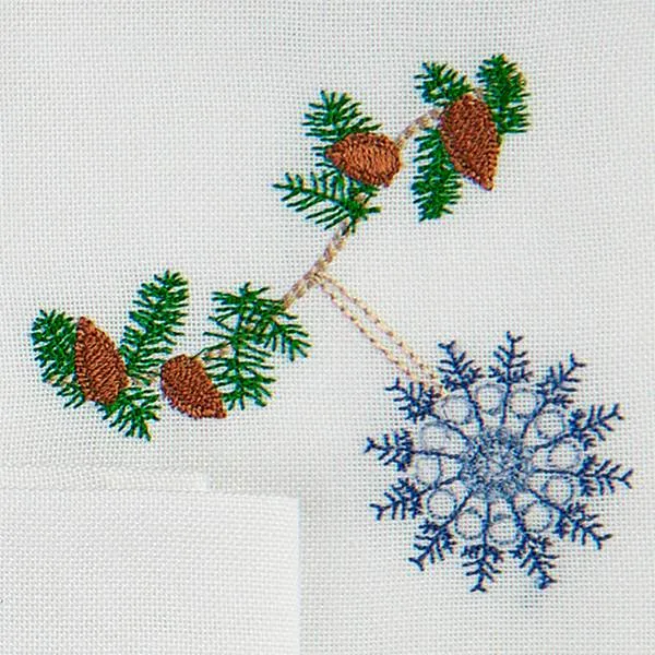 Langkilde & Søn - Weihnachtsserviette mit blauer Kristall